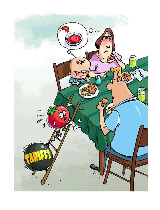 京海配资 漫评美墨“番茄大战”：“上桌难”